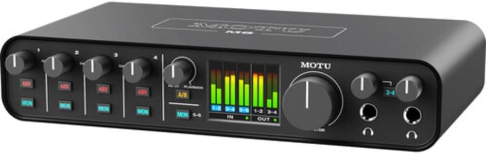 MOTU M6 Desktop 6x4 USB-C Audio-MIDI Interface Bundle with XLR-XLR Cable and Fastener Straps