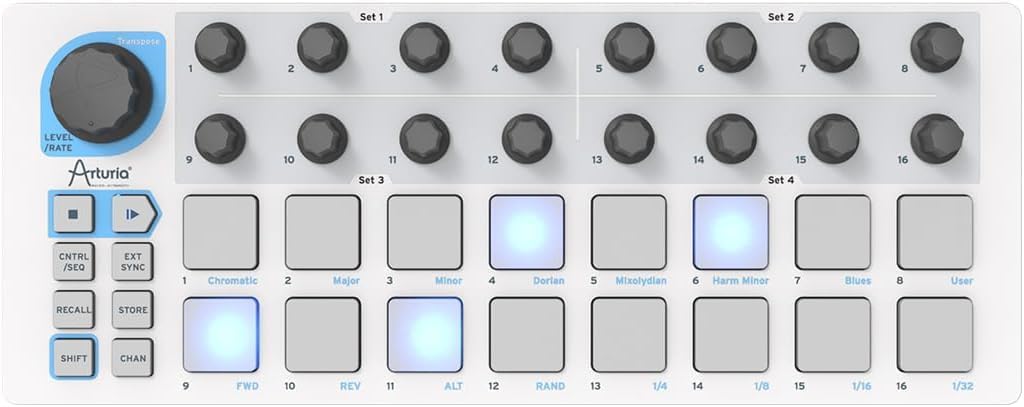 Arturia MiniLab 3 MIDI Controller & Beatstep Compact MIDI Controller & Sequencer Bundle - White