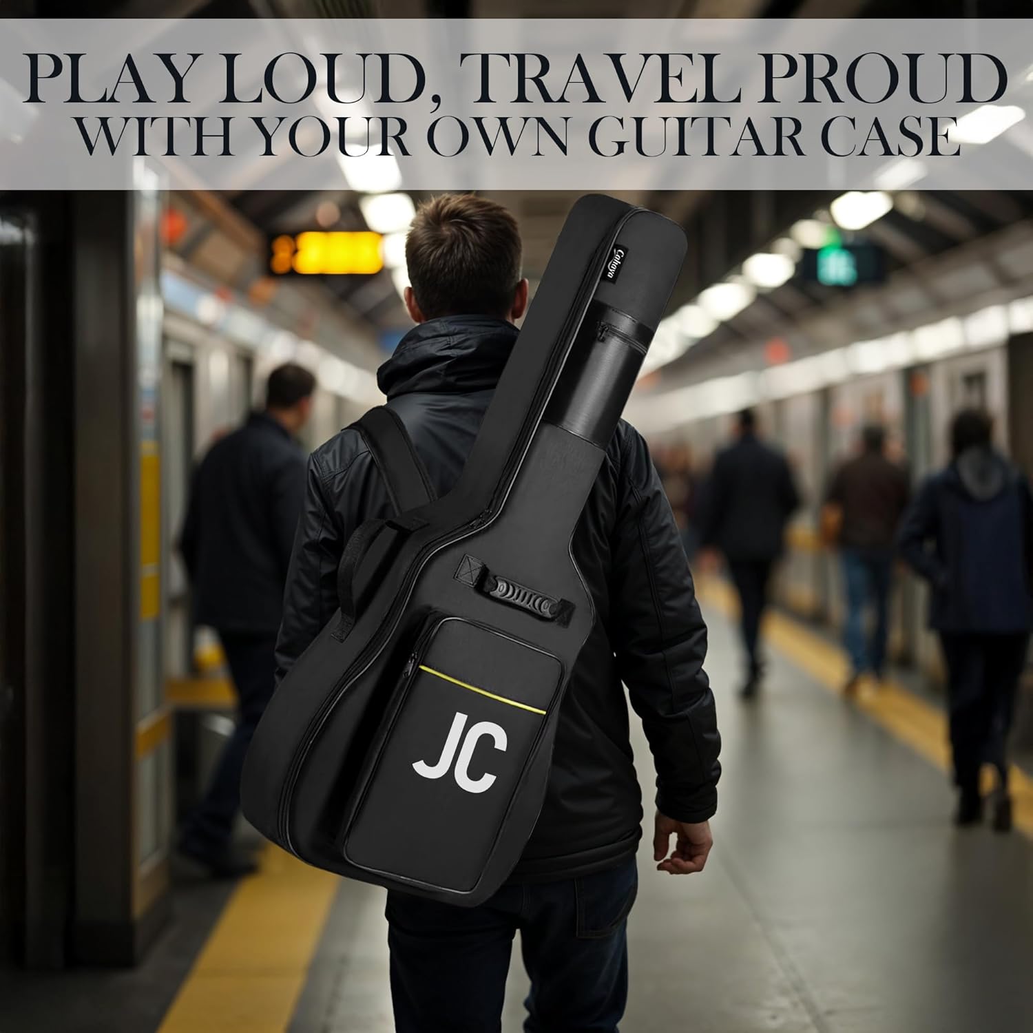 Personalized Guitar Gig Bag with Custom Name or Logo, Soft Guitar Case for Acoustic Guitar – 43.5in Water Resistant Padded Bag with Shoulder Straps, Pockets, and Shockproof Bottom, Personalized Gift