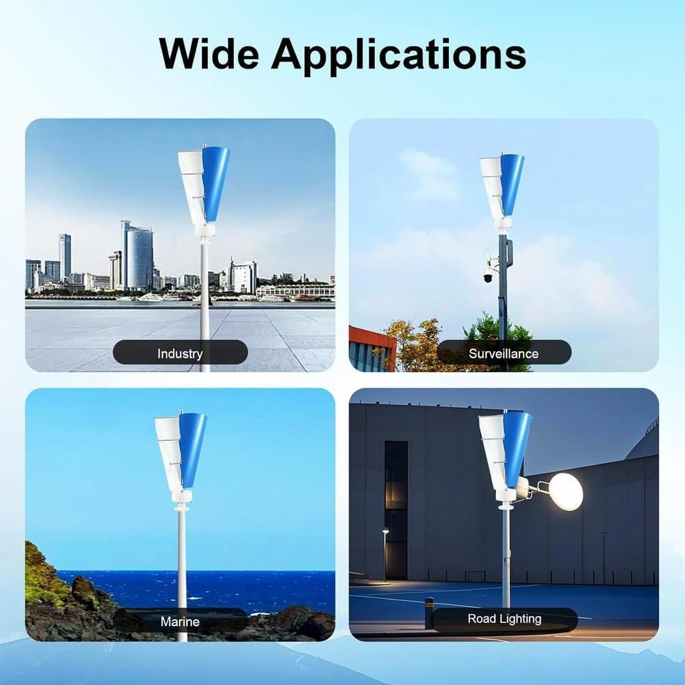 9000W No Noise Low Speed Vertical Axis Wind Power Turbine Generator Suit for Home/RV/Marine Wind Turbine Generator Kit