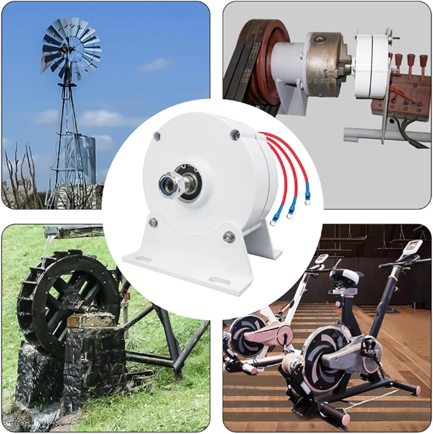 400W Low Speed 400 RPM Permanent Magnet Generator, Three Phase Maglev Generator 12V 24V 48V for Wind Generator (with Base)