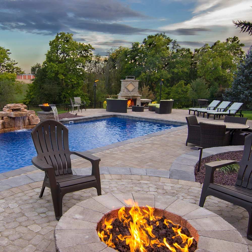 AFG Match Lit Fire Pit Burner Kit (SS-FR-12KIT-PAN-LP-MSCB), Round, 12-Inch Burner, 18-Inch Flat Pan, Propane, Polished Chrome, with Flange, Key, Valve, Flex Line and Fittings