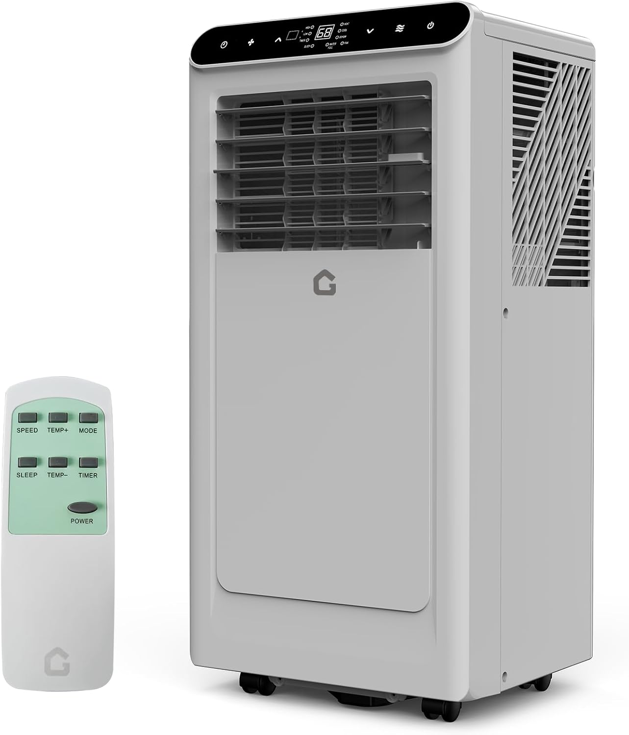 10,000 BTU Portable Air Conditioner, 3-In-1 Ventless Portable Air Conditioner with Dehumidifier, Fan, Room AC Unit Cools Up to 450 Sq.Ft., Auto Swing, 24H Timer, Windows Kit Included, Grey