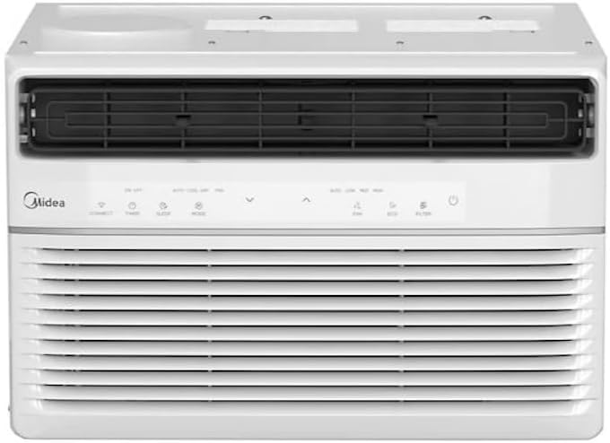 Midea Smart 8,000 BTU 350 sq. ft. Window Air Conditioner, 3-in1 Comfort: get cooling, dehumidification, & fan modes, Intelligent Features: sleep mode and 24 hours - MAW08S1JWT-B (Renewed)