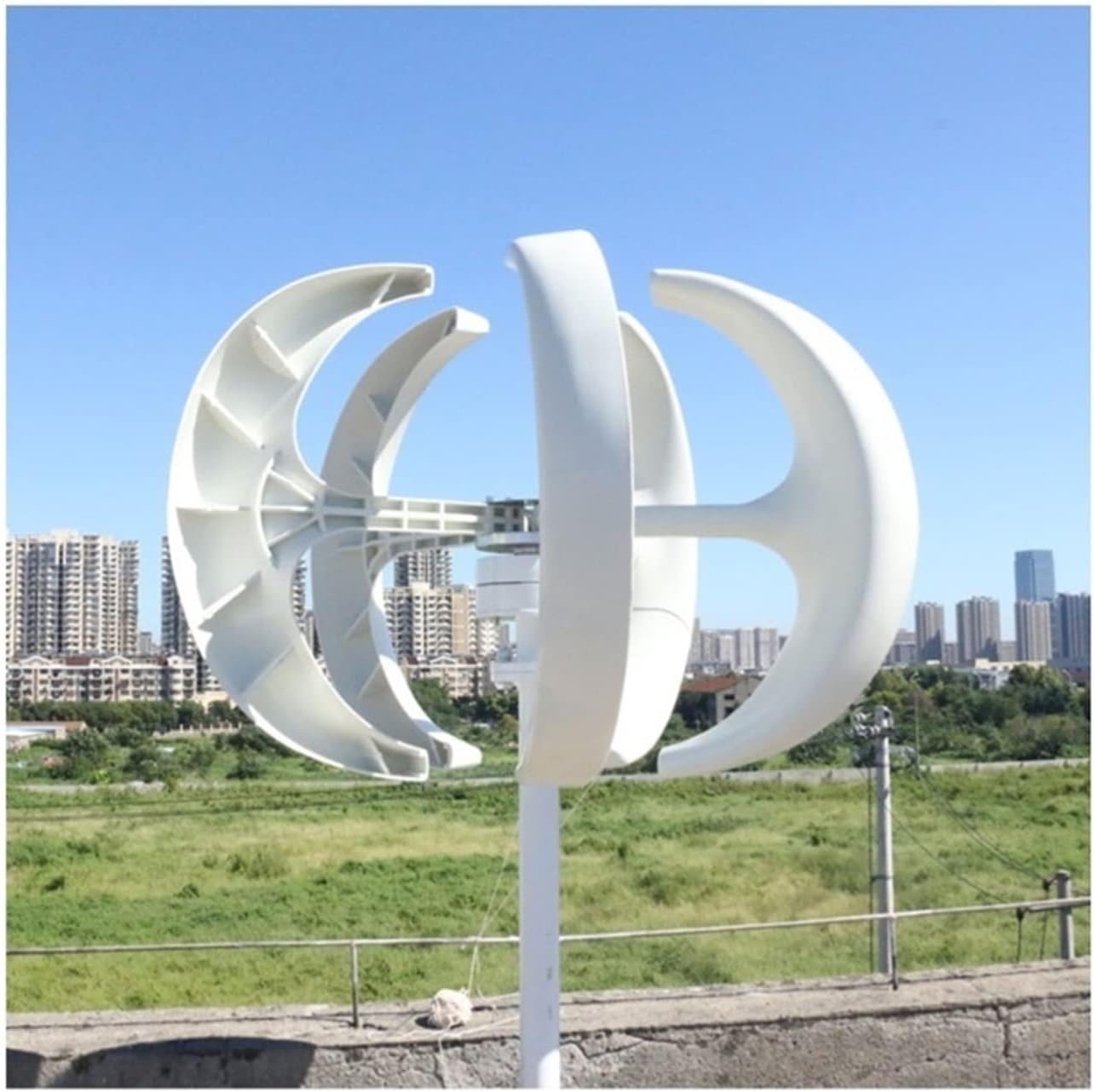 Wind Turbine Generator Kit, 2000W Vertical Wind Turbine 12v 24V 48V Vertical Axis Wind Generator Small Windmill Free Energy For Hybrid Solar Wind System for Hybrid Solar Wind System(White,MPPT CONTROL
