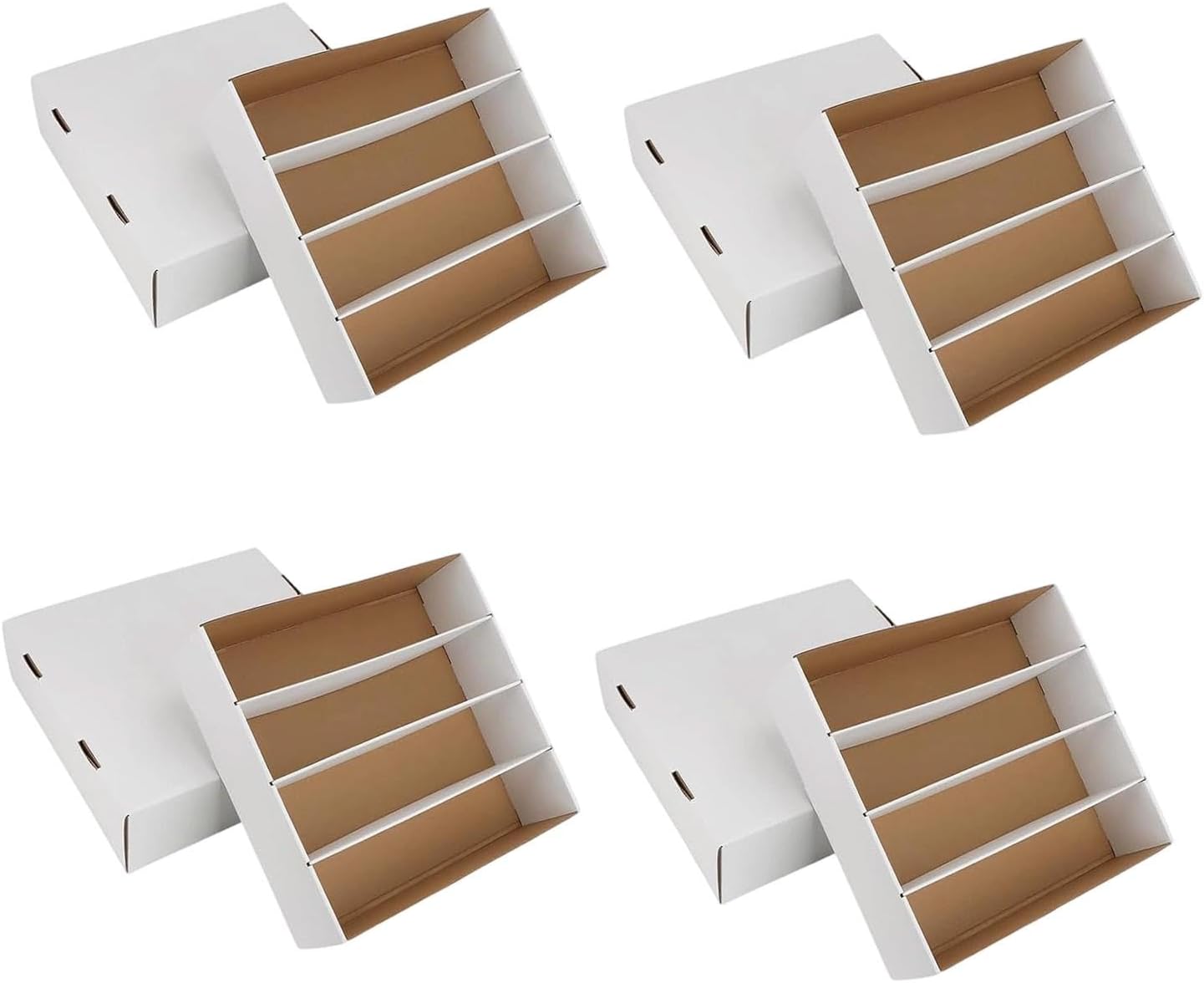 Card Deck Case Sturdy Display with Multi Dividers Trading Card Organizer Cards Game Storage Box- 4 Grids