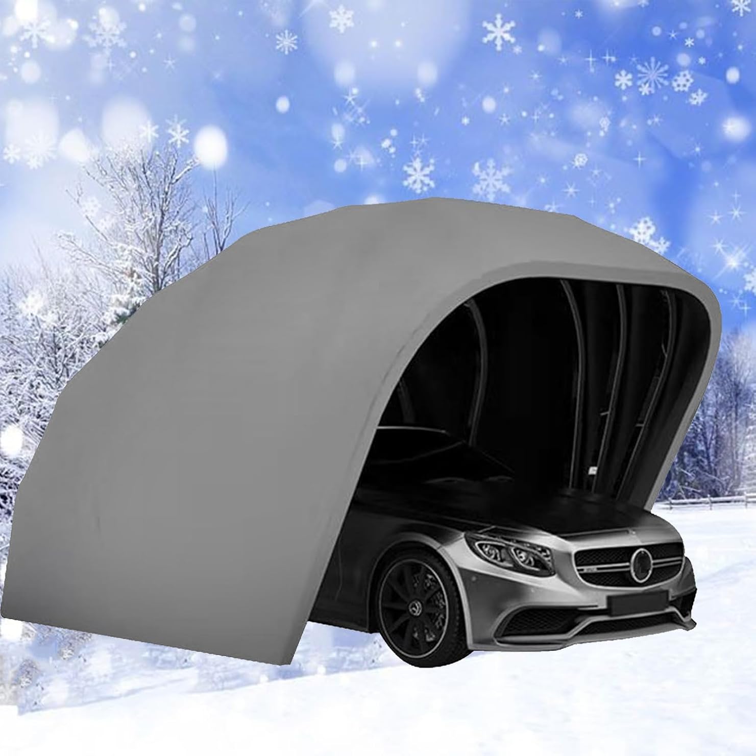 Foldable Retractable Car Awning, Heavy Duty Automatic Carport, Portable Car Shelter Canopy Storage Shed, for Car, SUV,Boats,B,6 * 2.7 * 2.5m/19.6 * 8.8 * 8.2ft