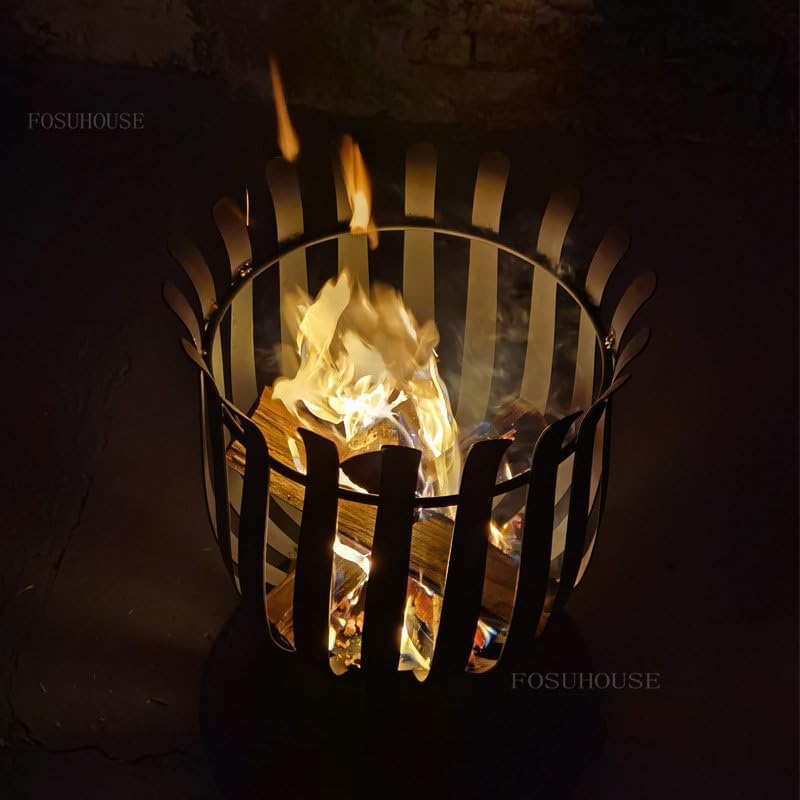 Outdoor Fireplaces Outdoor Fire Pit Courtyard Heating Stove Garden Bonfire Party Cast Grill Stand Round Beacon Barrel Camping Furnace Fire Pits