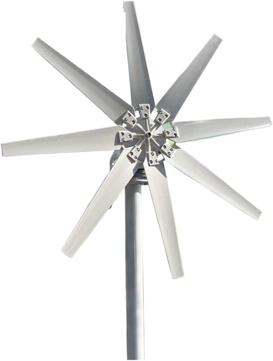 Wind Turbine Generator Kit, 2000W 48V Wind Turbine with 8 Blades Small Wind Turbine for Home Use Low Noise High Efficiency for Hybrid Solar Wind System(12V)