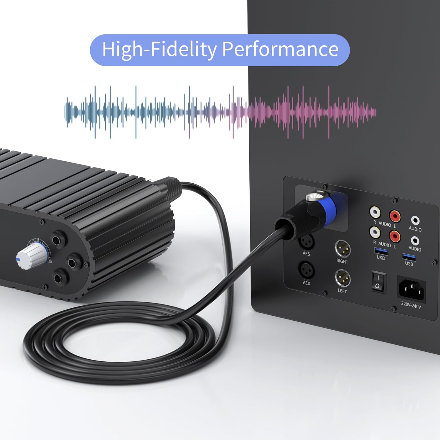 100 feet Speakon to Speakon Cables, 2 Pack Professional Audio Amplifier Mixer Speakon Speaker Cable Wire