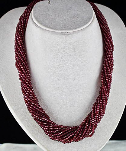 18 Line GARNET ROUND BEADS Necklace 22 INCHES 3 MM TO 2 MM
