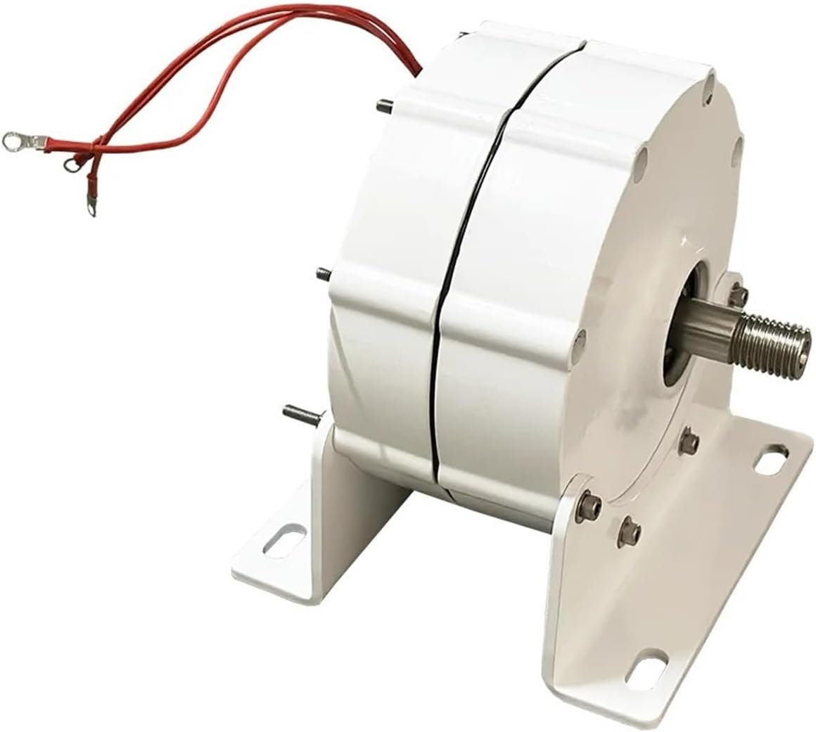 2000W Wind Turbine Generator 12V 24V 48V Low RPM Power Magnetic Water Turbine Hydro tor Low Starting Speed for Home(with Base,Double Shaft_24V)