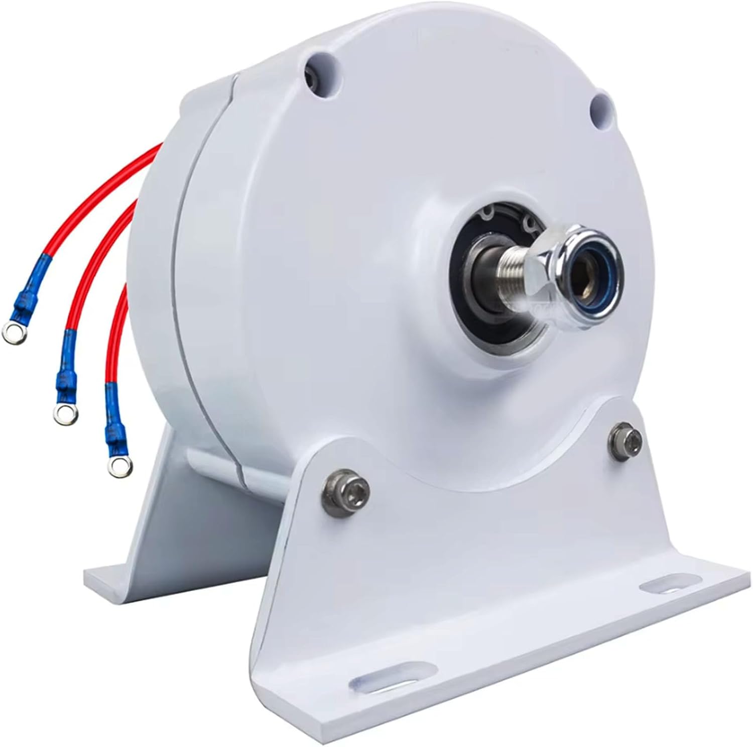 24v, 5500W 12V 24V 48V Three-Phase Gearless Permanent Magnet Alternator with Base Low Speed ​​Alternator for Home Wind Turbine Generator (White)