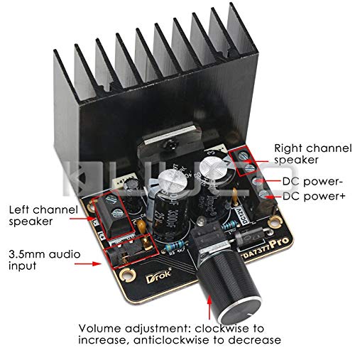 Davitu Electrical Equipments Supplies - 5 PCS/LOT DC 9~18V class AB Digital Amplifier Dual Channel 35W + 35W Stereo Module for DIY car auto truck speaker sound system