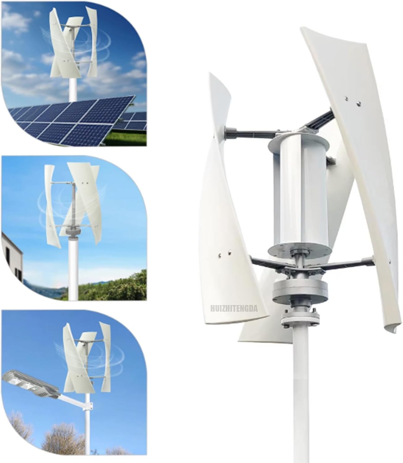 5000W Vertical Axis Wind Turbine Generator, 12V 24V 48V 220V Home Blades Generator Windmill Kit with Controller for Home, Business, Industrial Energy Supply