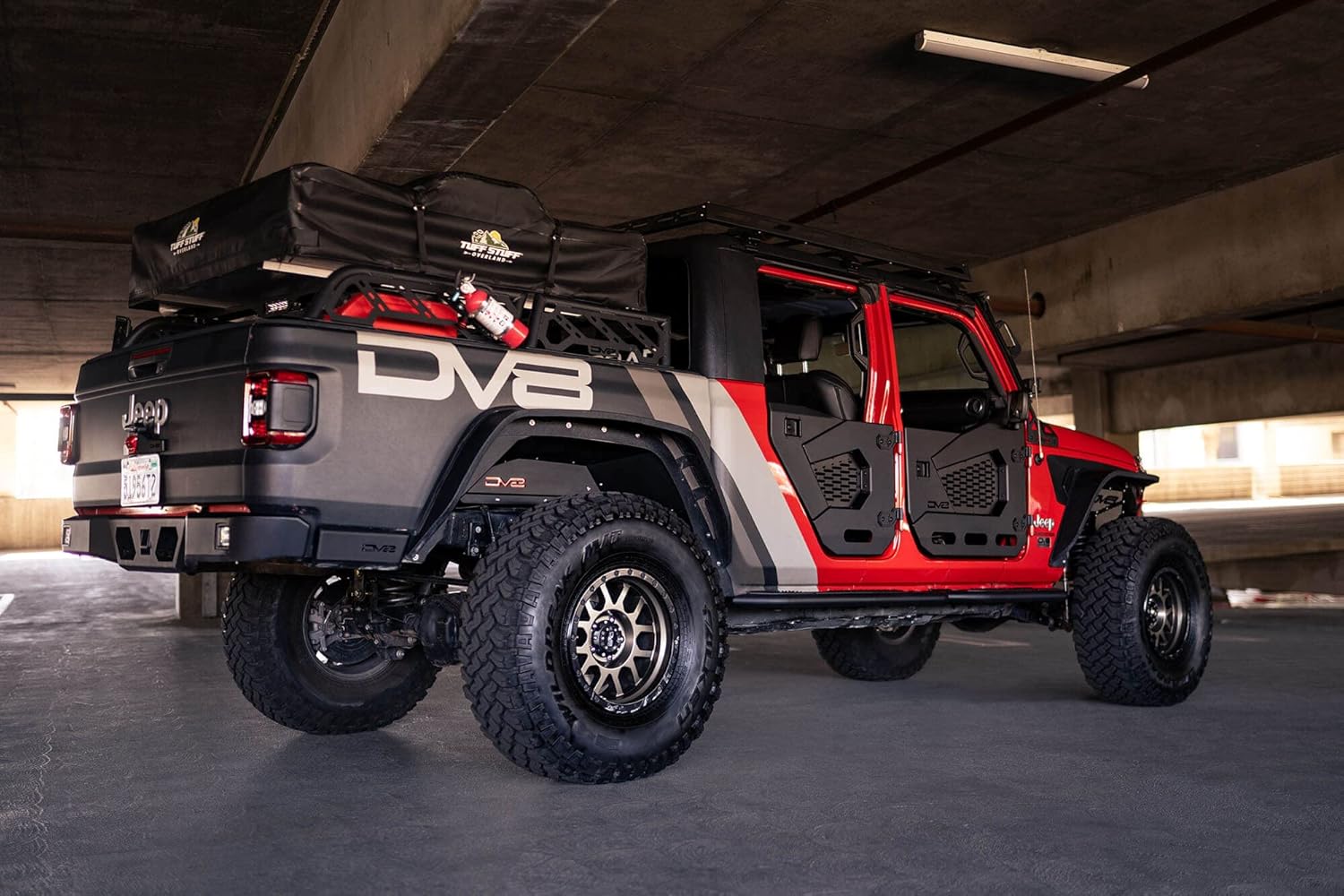 DV8 Offroad Half Doors for 2018-2025 Jeep Wrangler JL & Gladiator JT | Compatible with Molle Accessories | Secure Locking Handles | (Rear Set)
