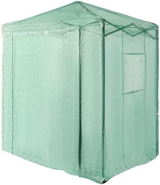 Garden Winds Custom Fit Replacement Cover Compatible with The Crown Shades GHPE24GR00 6’ X 4’ Portable Walk in Instant Pop Up Greenhouse Zipper Entry Door Mesh Side Windows - PE Fabric - Green