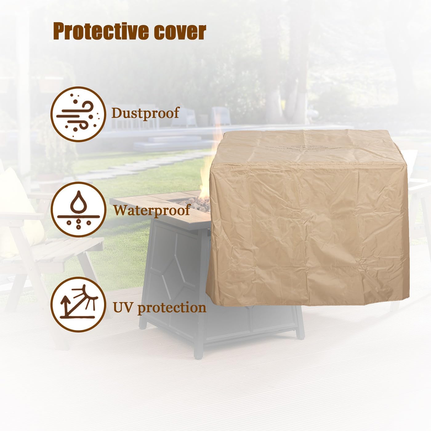 Table Top Fire Pit for Outdoor Furniture Portable Mini Firepit for Patio Table Clean Ambient Flame Centerpiece for Deck Balcony & Backyard Entertaining Brown