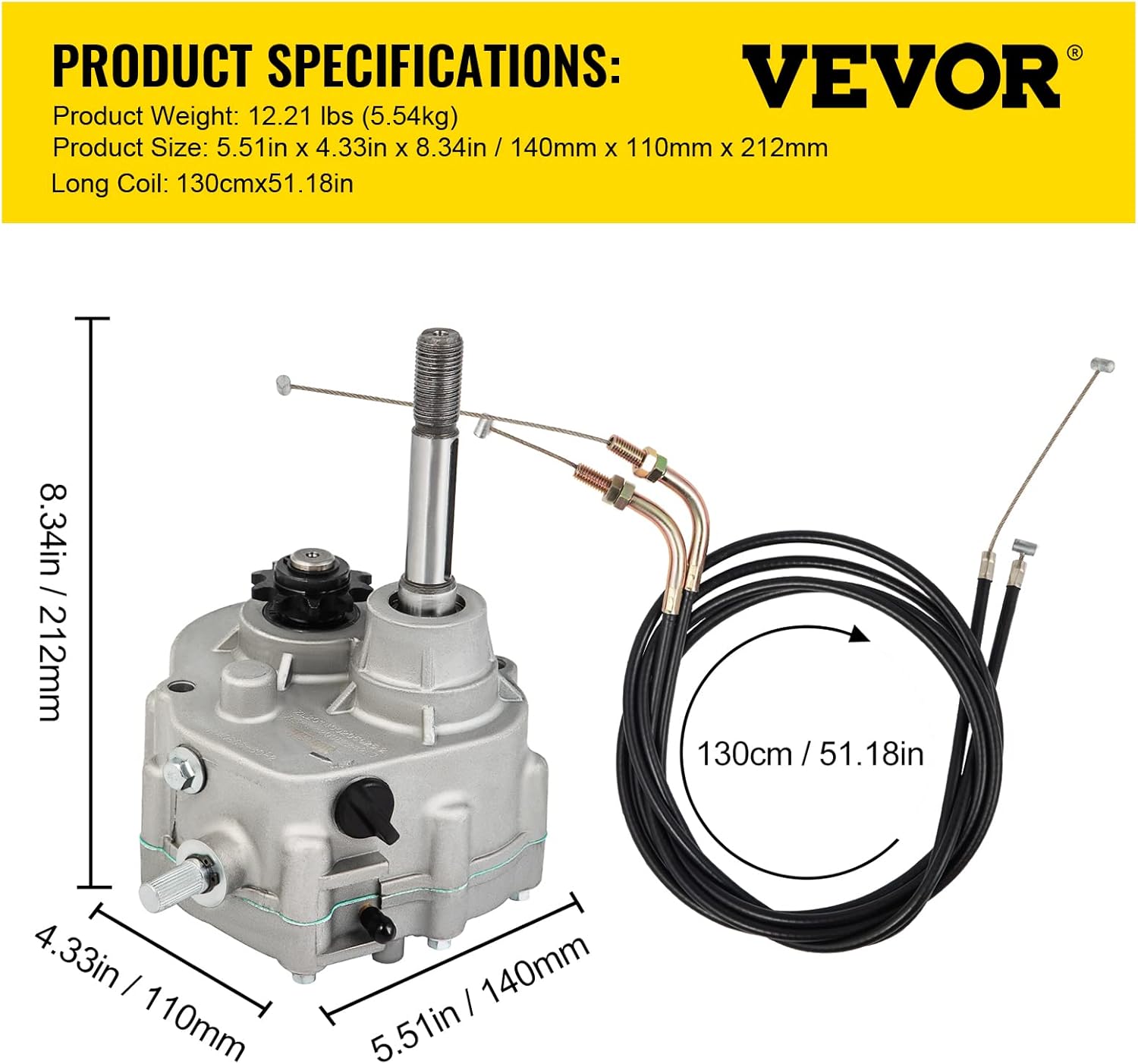 VEVOR Go Kart Forward Reverse 212cc Gear Box, 30 Series Torque Converter, 10T #40/41 12T #35 Go Karts Accessories TAV2 30 40 41 for 2HP-13HP Engine, Transmission Local Honor, 3 Shift Modes