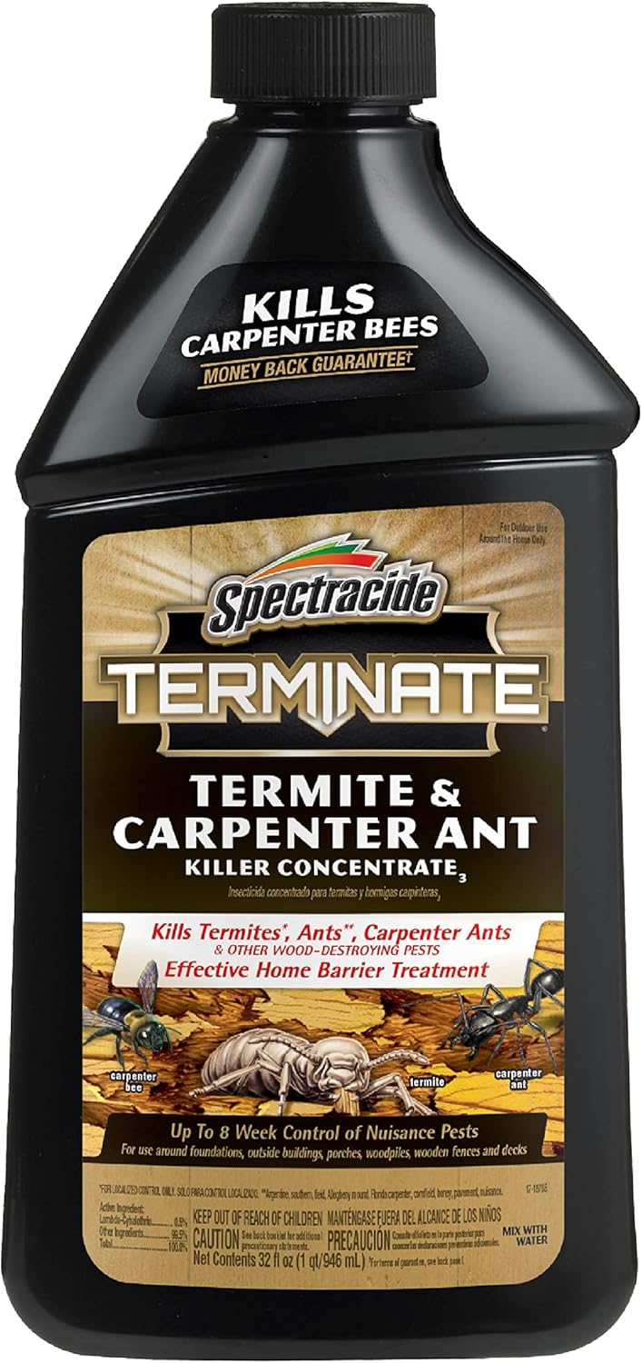Spectracide Terminate Termite & Carpenter Ant Killer Concentrate, Kills Termites, Ants and Carpenter Ants, 32 fl Ounce