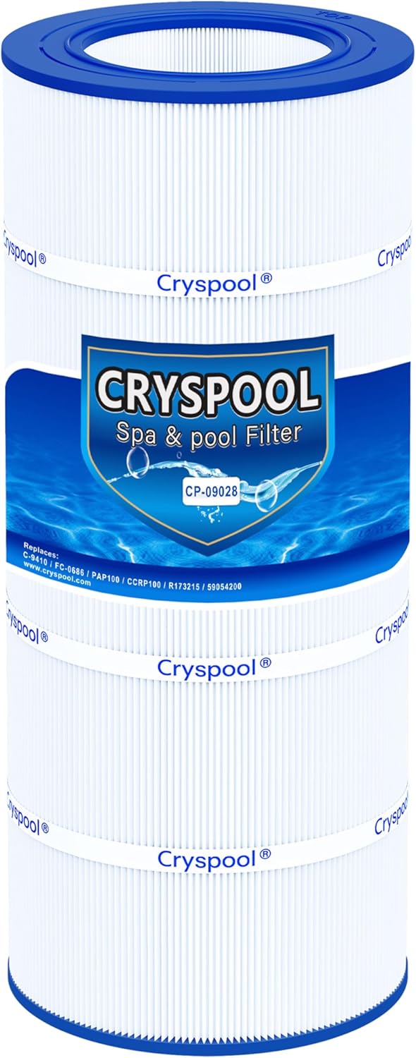 Cryspool® 09028 Filter Compatible with CC100, Clean & Clear CCRP100, R173215, Predator-100, Posi-Clear PXCRP 100, PAP100, C-9410,FC-0686, 100 Sq. Ft Pool Filter Cartridge, 1 Pack