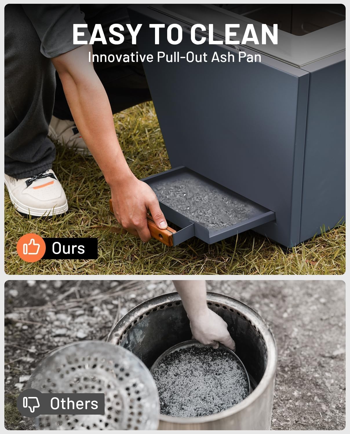 Smokeless Fire Pit, Portable Outdoor Firepits 35 inch, Carry Handle for Backyard Patio Camping Bonfire, Stainless Steel,Cyberpit One, Ideal for 6+ People, Blue