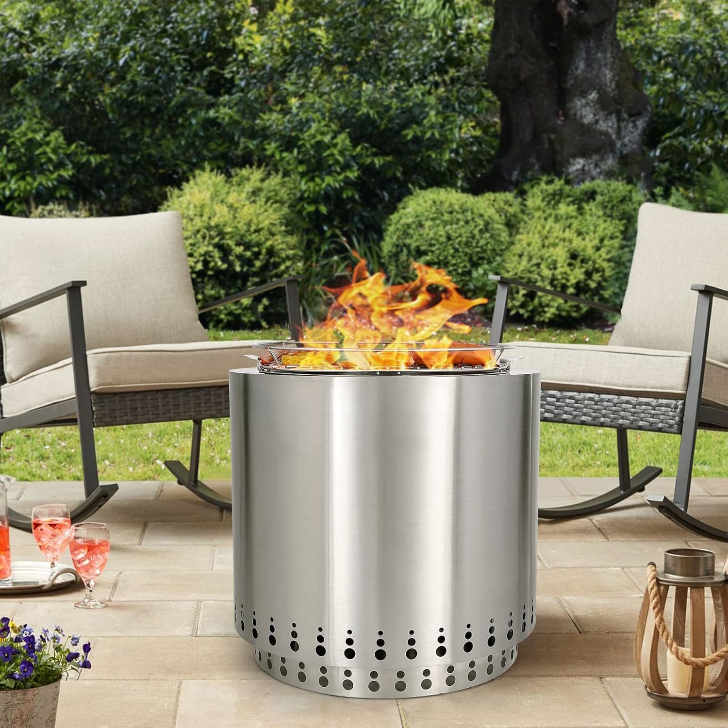 Sophia & William Smokeless Wood Burning Outdoor Fire Pits Stove, 17