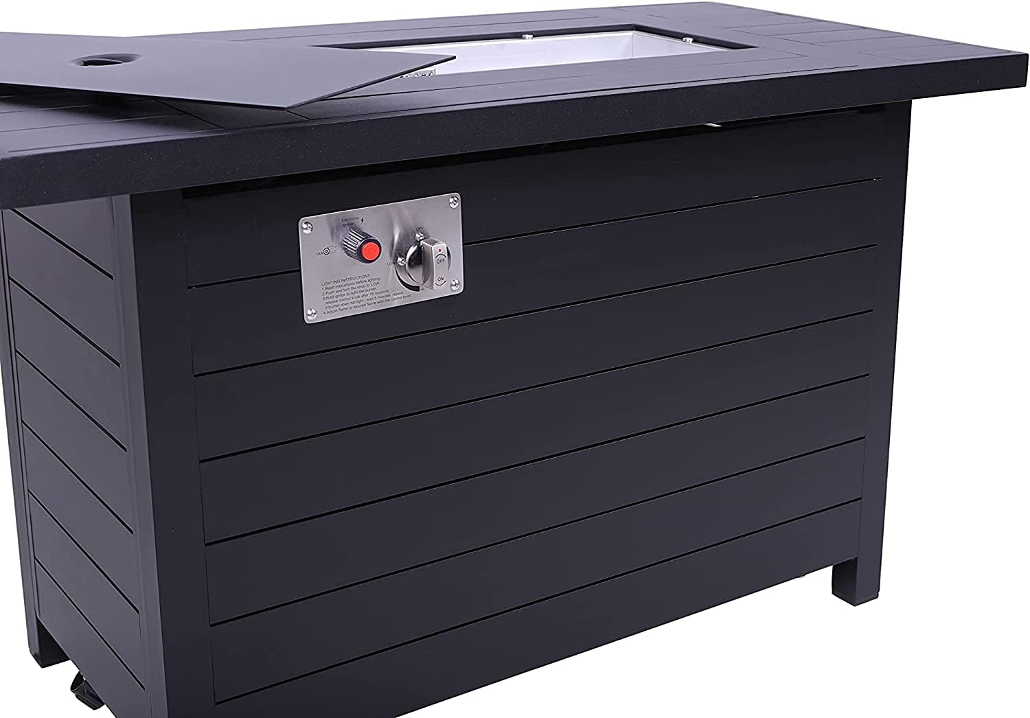 Fire Pit for Outdoor Home Garden Backyard Fireplace Resort Grade Table Fire Pit [CM-4275] (Table Fire Pit - Gray, Size :- 25'' H x 52'' W x 52'' D)