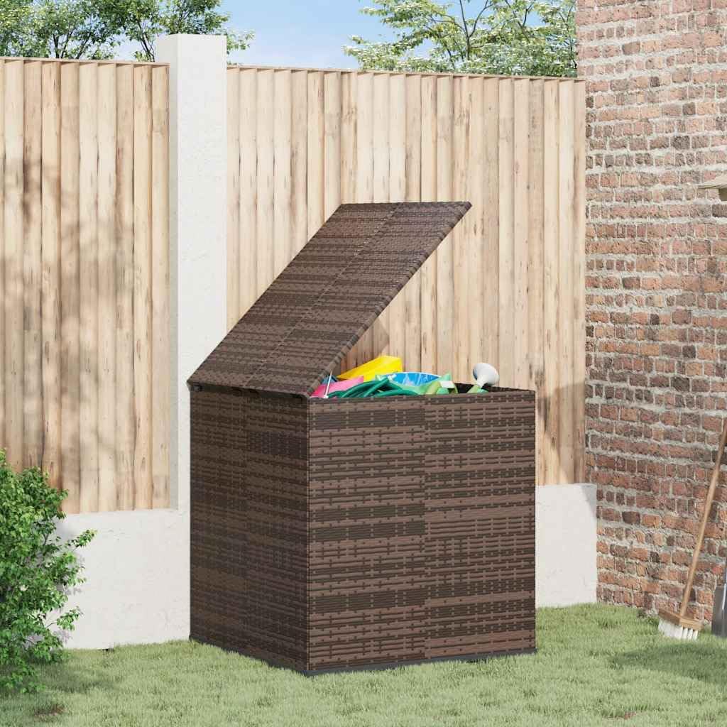 Large Cushion Box, Brown Gradient PE Rattan Outdoor Deck Storage, Waterproof Patio Container Chest for Garden, 39.4 x 38.4 x 40.9 in. for Cushions, Pillows, Blankets