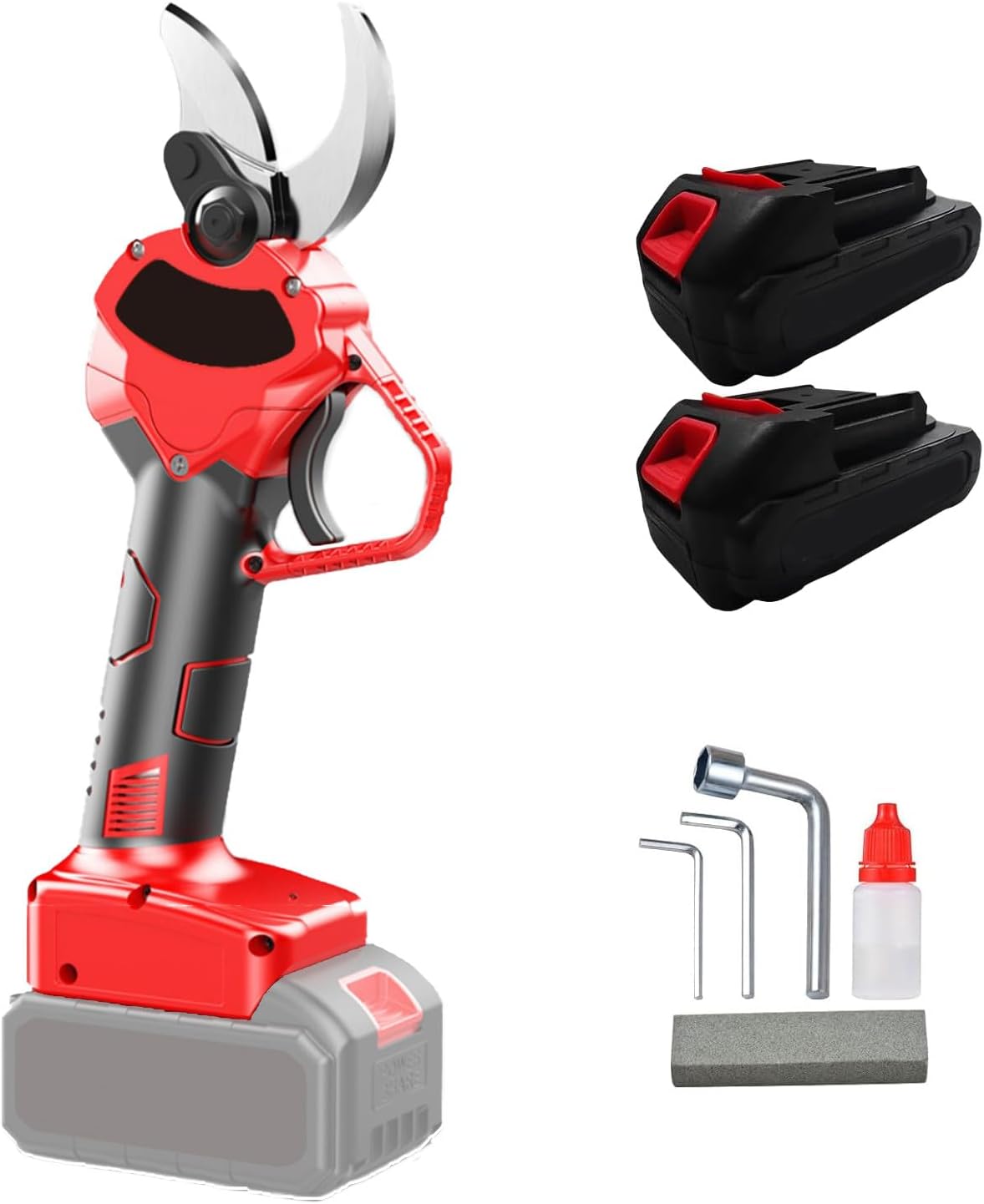 Electric Pruning Shears, Cordless Power Pruner with Brushless Motor & Two Batteries, Battery Powered Pruning Shears with Replacement Blades Set for Gardening,30mm(1.2in)