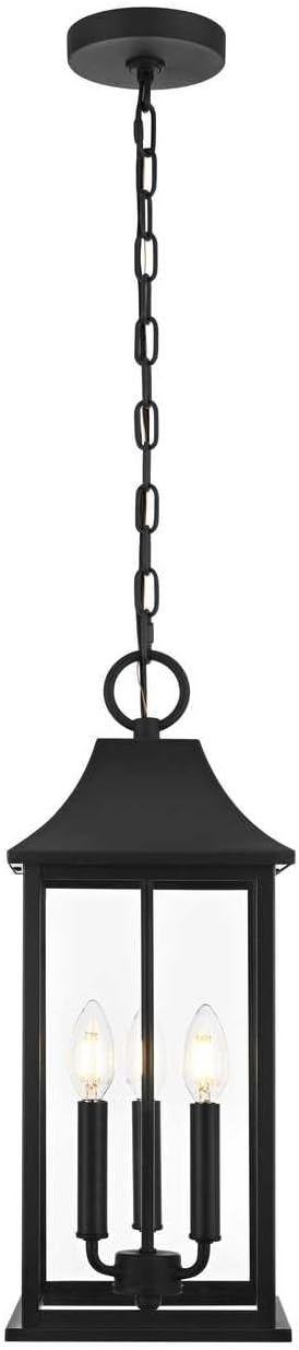 Elegant Lighting Shepard 8 X 20.5 Outdoor Pendant in Black