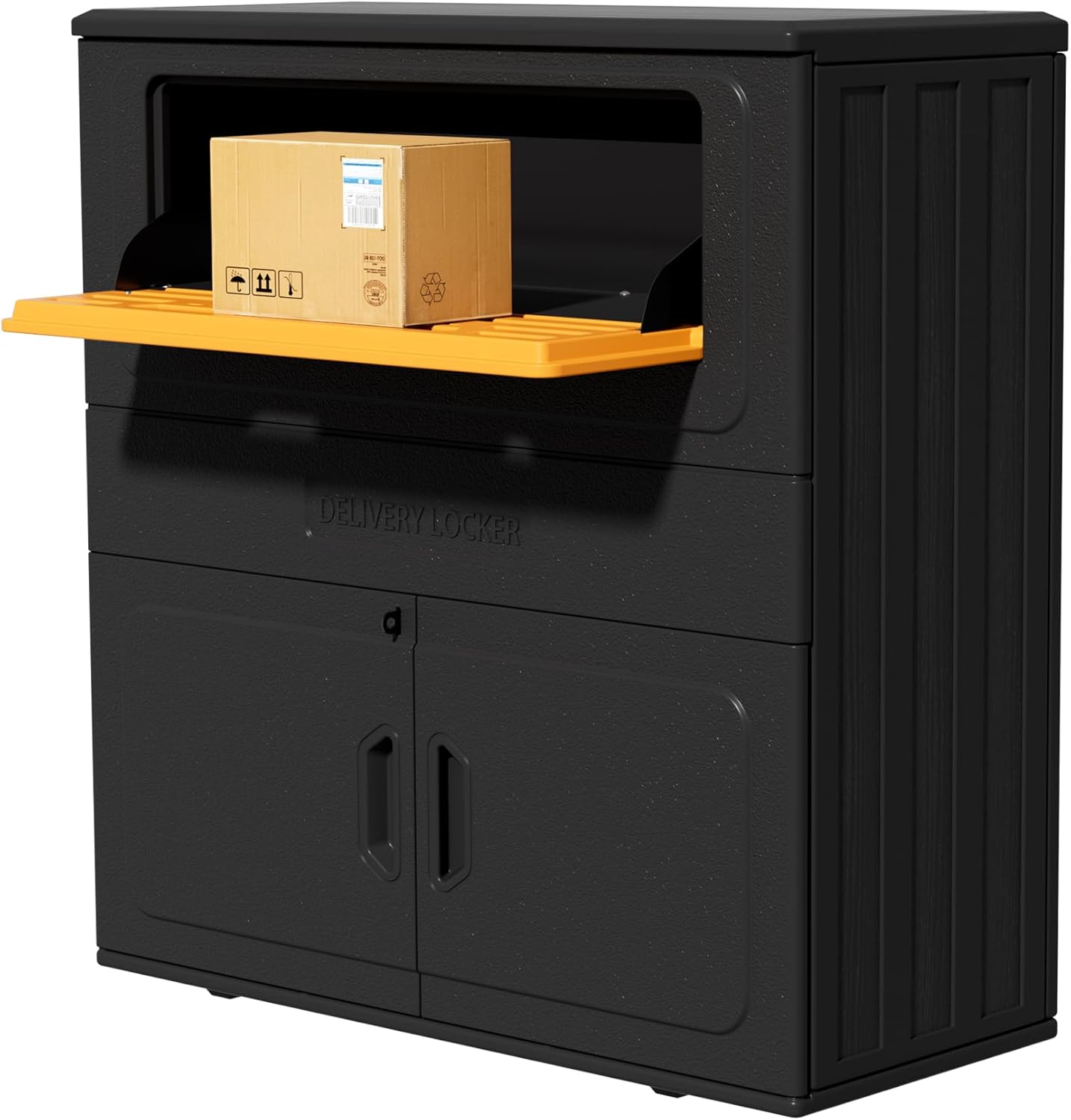 Package Delivery Boxes for Outside,Resin Anti-theft Lockable Package Delivery Box,Waterproof Deck Box for Porch, House, Curb, Patio,Bakcyard