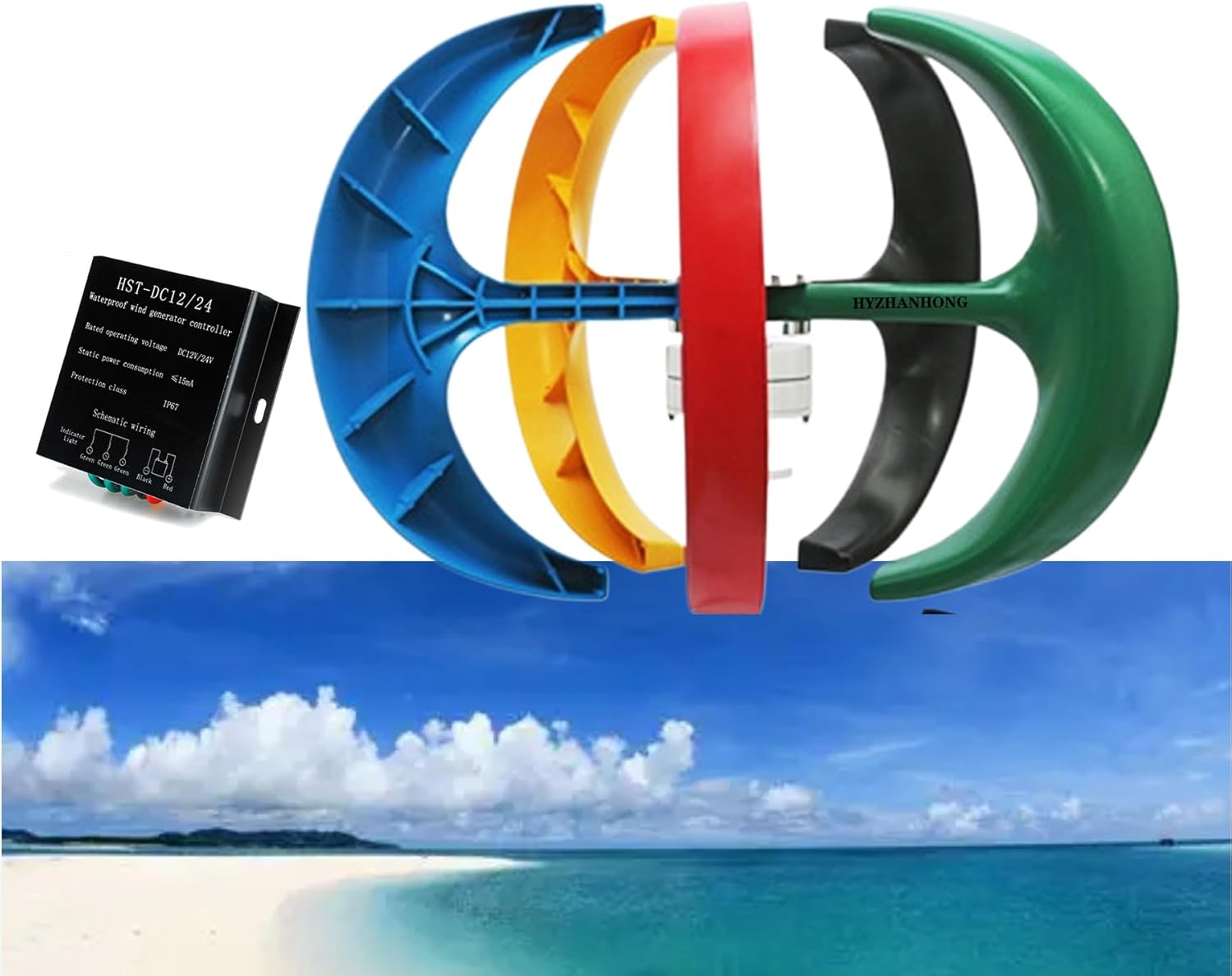 10000W Wind Turbine Vertical Axis Generator+Electricity Generation Off Grid Renewable Energy System Solar Wind Hybrid System(12V-220V)