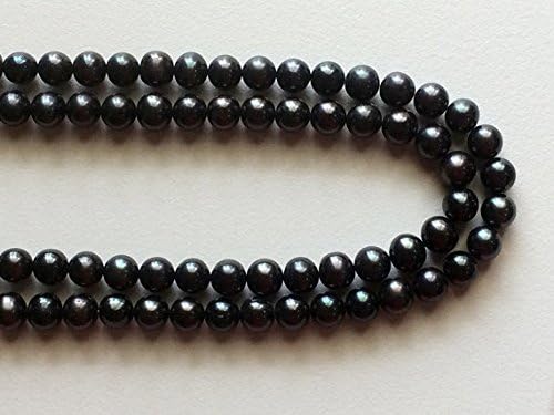 1 Strand Natural Pearls - Black Color Pearls, Natural Fresh Water Round Pearls, Natural Pearls, 7mm, 15 Inch