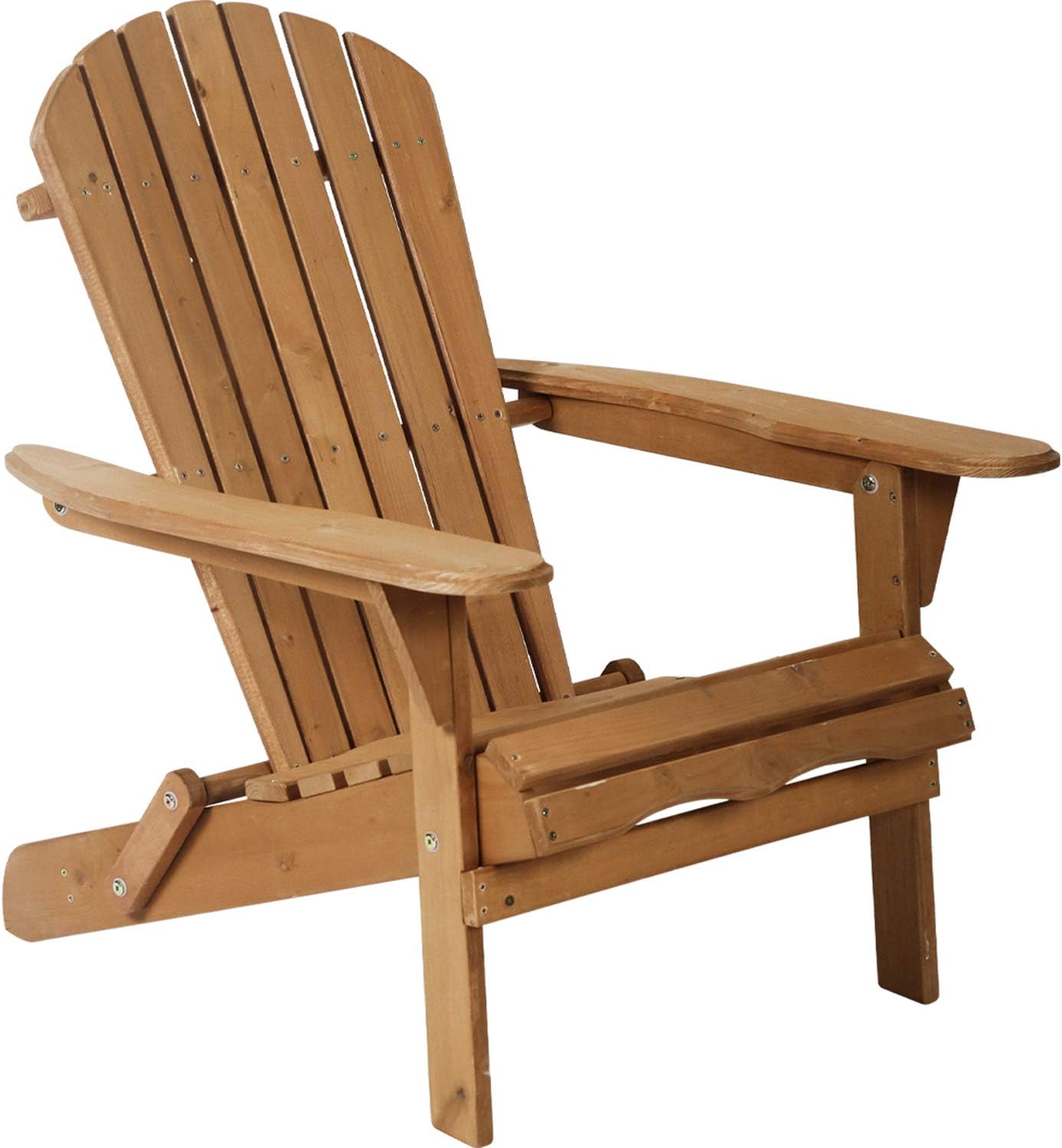 Adirondack Chair Patio Chairs Lawn Chair Folding Adirondack Chair Outdoor Chairs Patio Seating Fire Pit Chairs Wood Chairs for Adults Yard Garden w/Natural Finish
