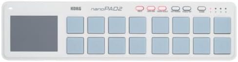Korg nanoPAD2 Slim-Line USB Controller - White Bundle with Headphones and Polishing Cloth