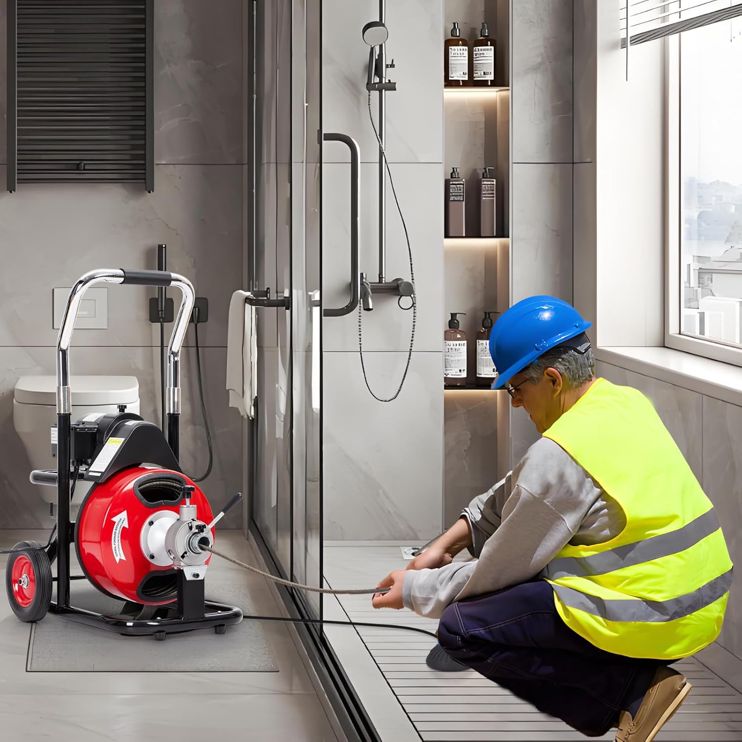 Electric Drain Cleaning Machine, 75FT x 3/8