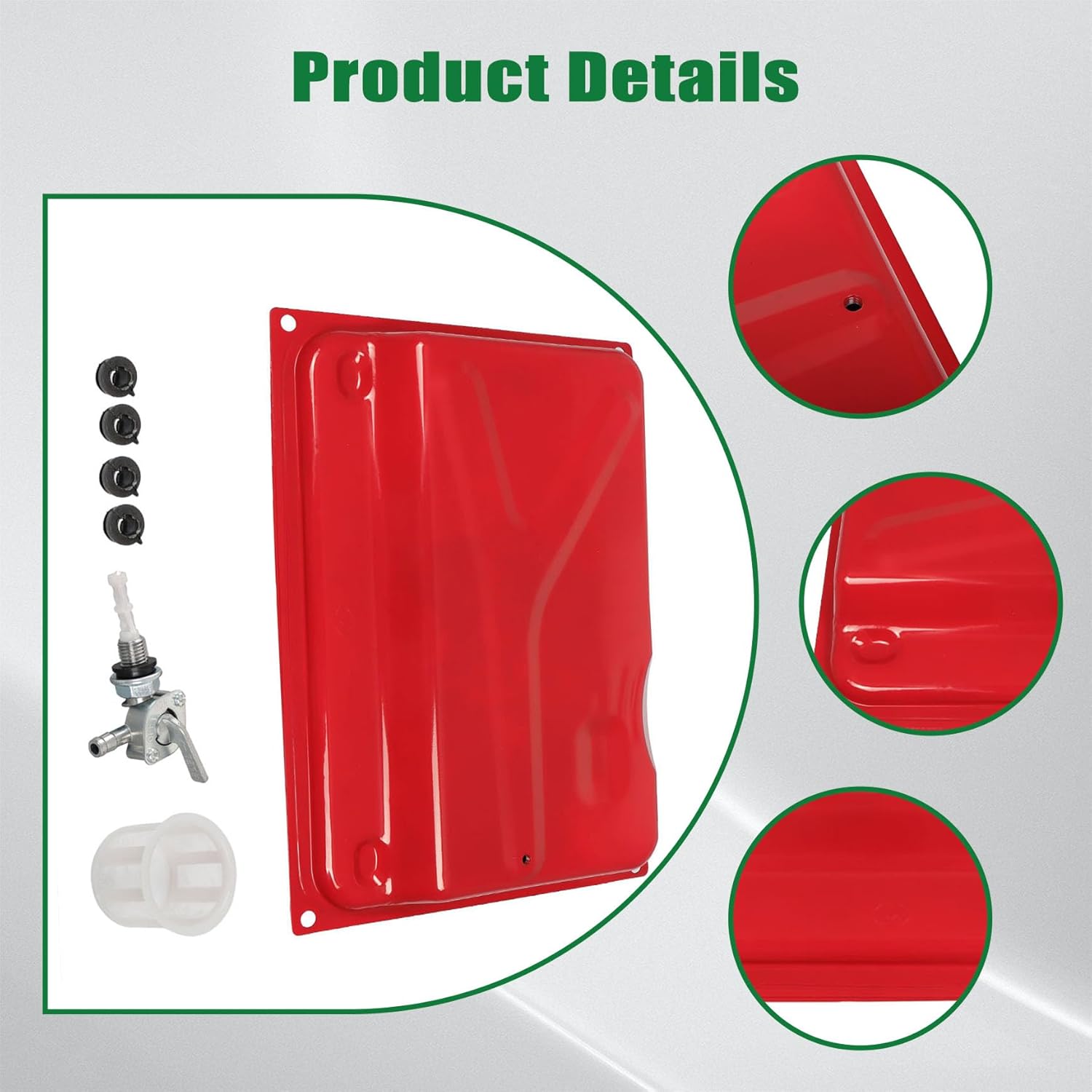 6500W Red 6.6 Gallon Generator Fuel Tank Replacement for 25 Liters EC6500 and More Other Genereators