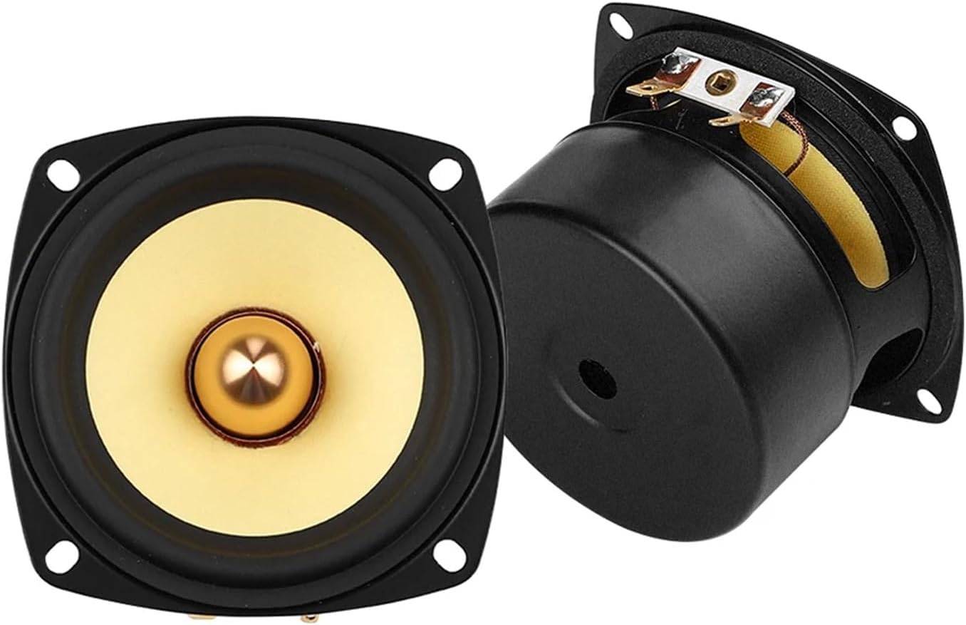 2Pcs 3 Inch 4/8 Ohm 25W Speaker Full Range Audio DIY Audio Bookshelf Speakers Round Sqaure Home Sound Theater Amplifier(4 Ohm 15W Round)