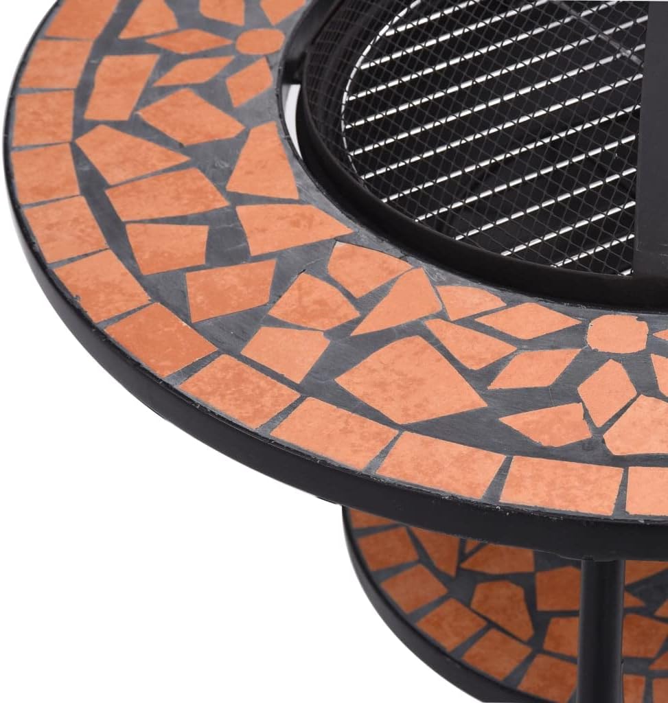 SKM Mosaic Fire Pit Table Terracotta 26.8