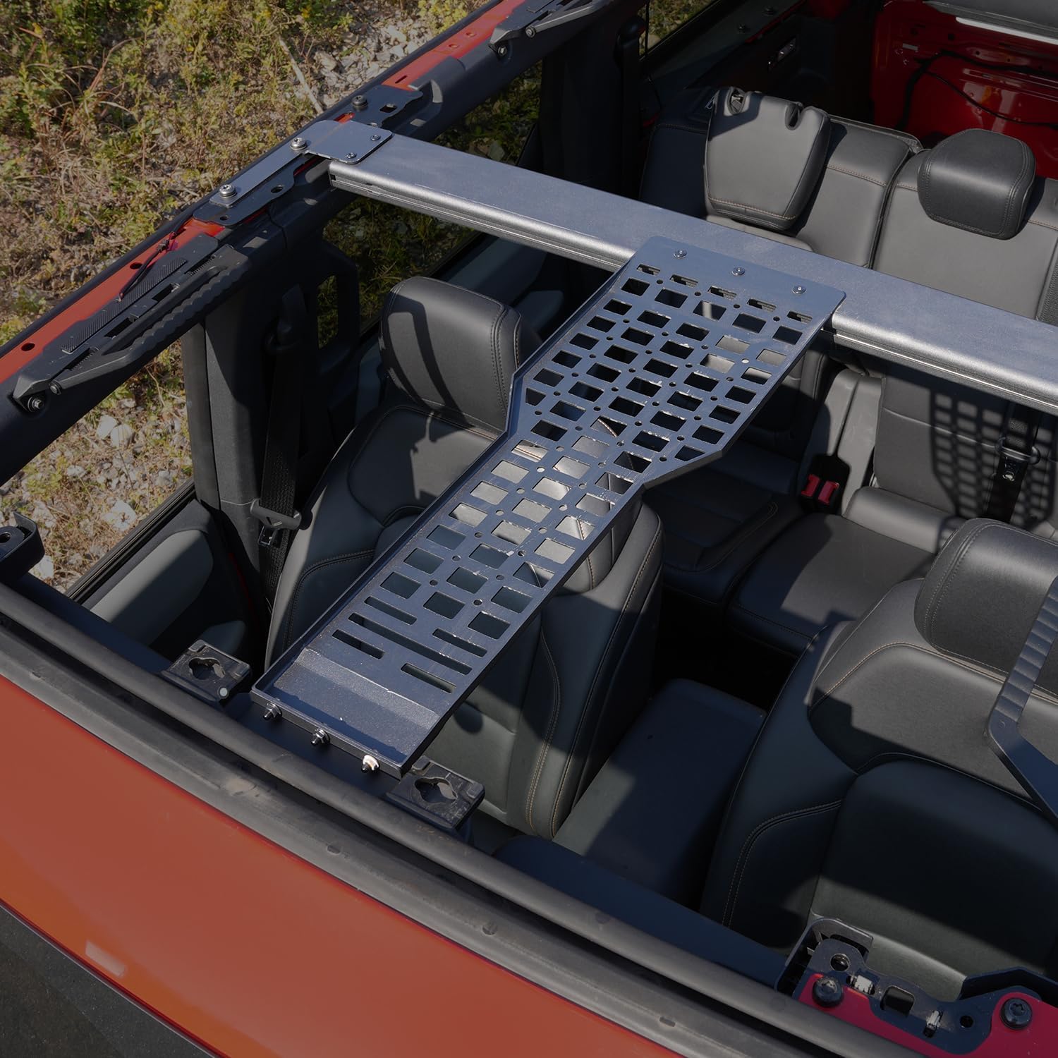 Roof Molle Panel with Built-in Ceiling Lighting Accessory, Fits for Ford Bronco 2021 2022 2023 2024 2025 4-Door Hardtop and Softside Versions, NOT Fits for 2-Door Versions.