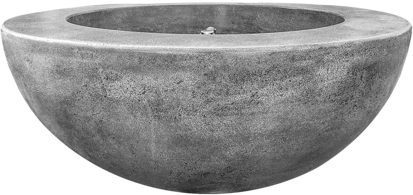 Prism Hardscapes Moderno 5 Concrete Gas Fire Pit (PH-426-4LP), Propane, Pewter, 36-Inch