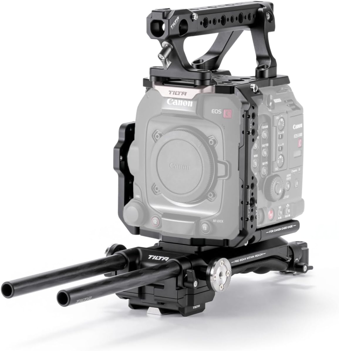 Tilta Camera Cage Advanced Kit for Canon C400 | Includes Full Cage, Rear Accessory Plate, Top Handle Extension, Shoulder Baseplate & More | Arri Rosette, NATO Rail, 3/8