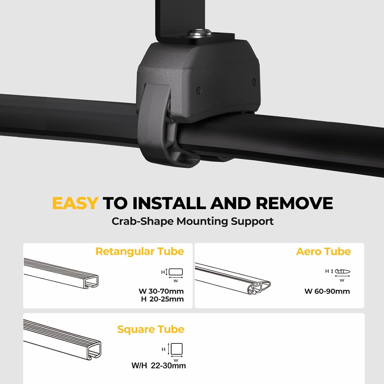 BougeRV Solar Panel Crab Mounting Kit for Cars with Cross Bars, Roof Rack Clamps Fits Most Luggage Rack Without Drilling, 100 to 200 Watt Solar Panel Mounting Brackets, Auto Off-Grid Solar Systems