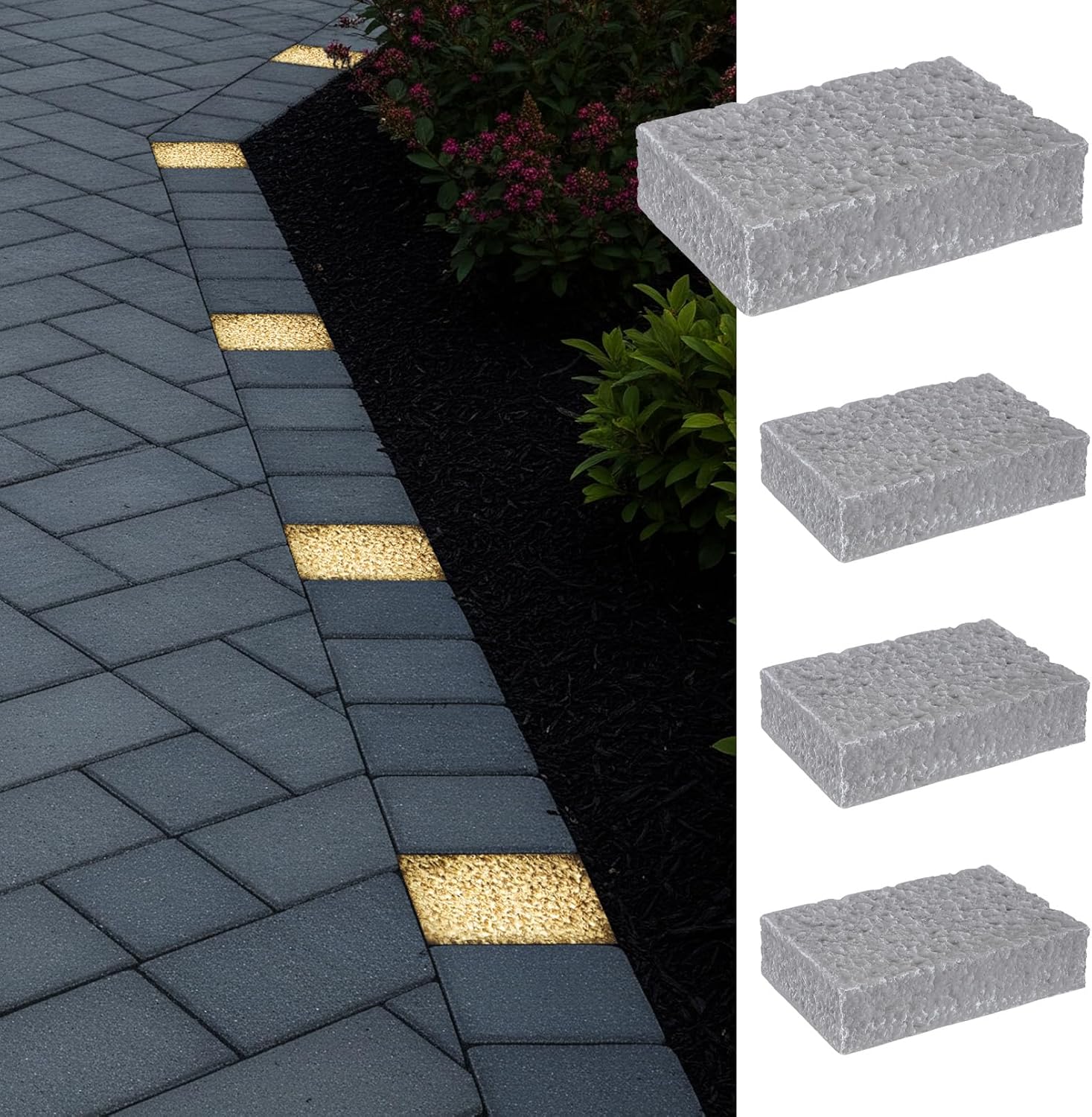 LEONLITE Paver Light 6 x 9 Inch, 5CCT Brick Lighting for Pavers, Pathway Patio & Garden, 1800K/2700K/3000K/4000K/5000K Selectable, 12-24V AC/DC Low Voltage, Waterproof IP67, Pack of 4