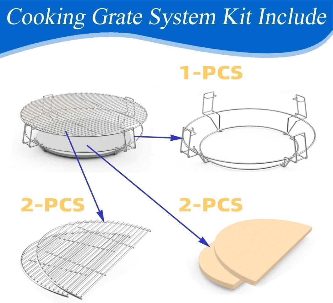 S24 (1-Pack) Cooking Grate System Grilling Accessory for Weber 22
