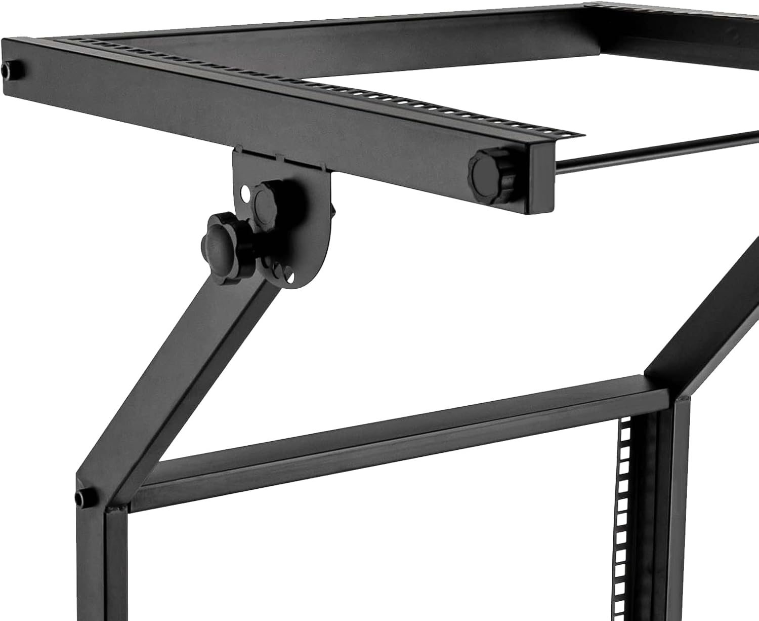 LYNICESHOP 9U Professional DJ Stand, Rack Mount Mixer Case Stand Studio Equipment Cart Stage Amp DJ Rolling Black Stage Amp DJ Rolling Black for Homes, Offices, Music Studios, Performance Stages