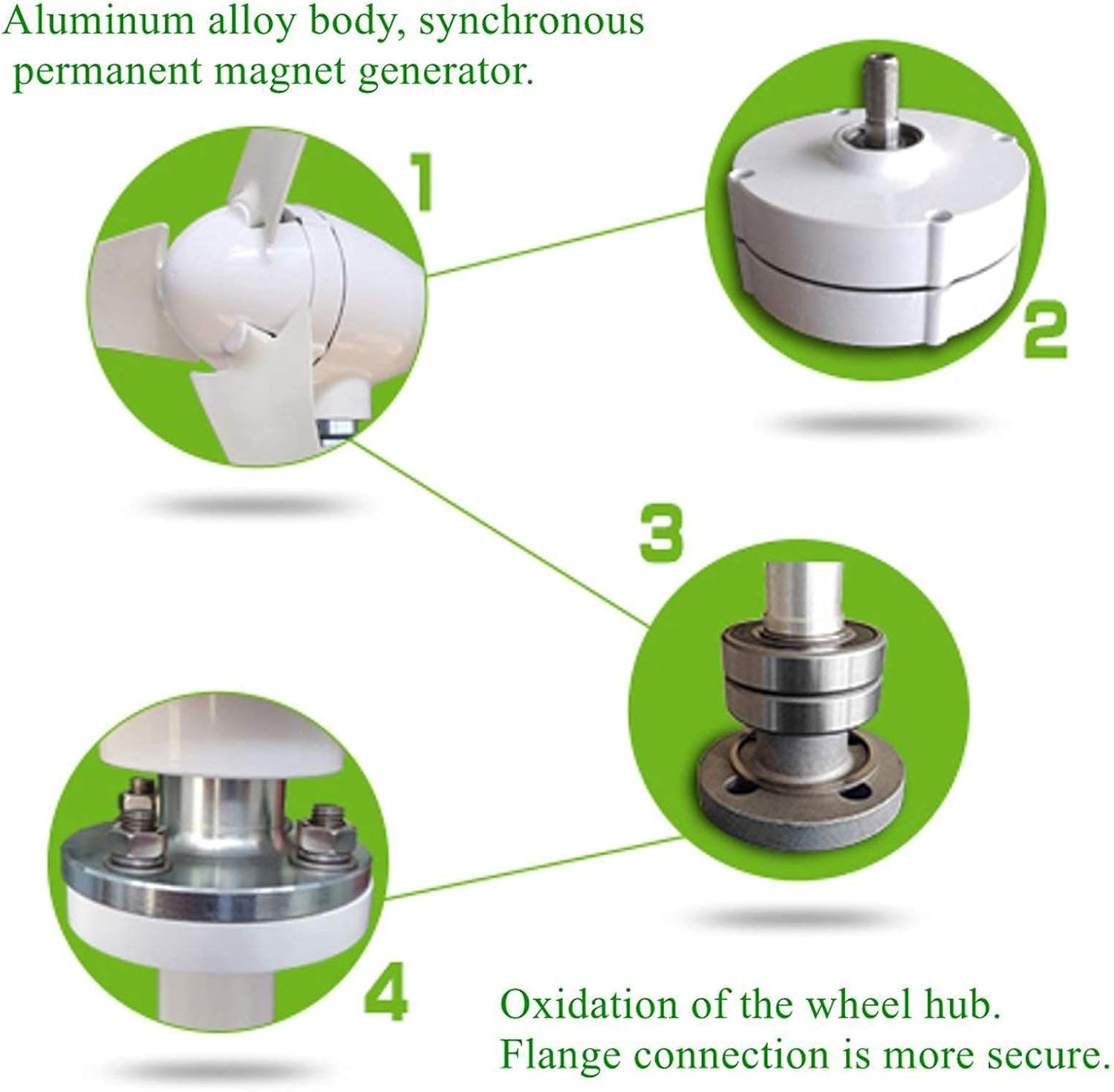 Wind Turbine Generator Windmill Set,800W 12V/24V 5 Blade with Wind Controller Turbine Generator Kit for Boats Terraces Cabins Or Home