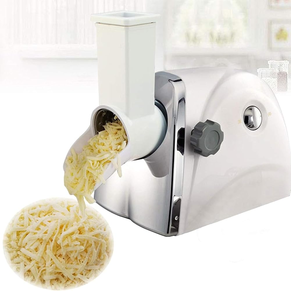 Commercial Cheese Grater, Electric Rotary Cheese Shredder Machine with 3 Stainless Steel Drum Blades, Quick Shred - 1Min/180 Pieces for Cheese, Cucumber, Carrot