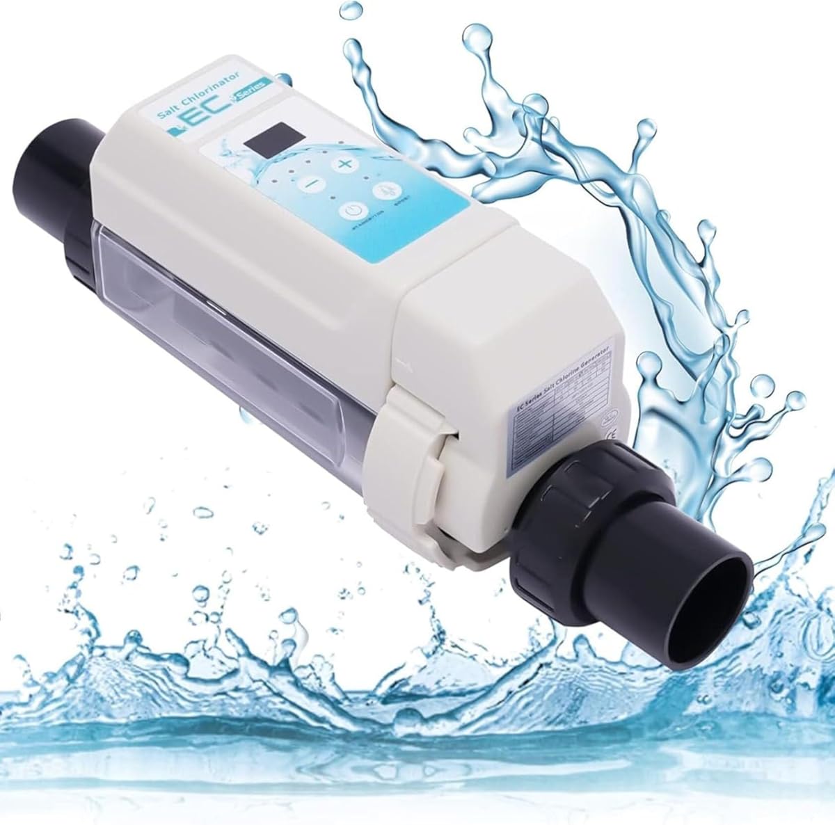 Chlorine Generator Electrolyser with Salt Level Prompt and Fault Alarm, 12/20g/h Multipurpose Saltwater Chlorine Generator for ≤60㎡ Swimming Pool, Tank(20g/h)